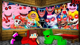 JJ and Mikey SURROUNDED by All new Monsters from paw patrol Poppy Playtime 3 in Minecraft Maizen