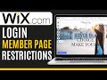 How to add member page  login restrictions on wix  full guide