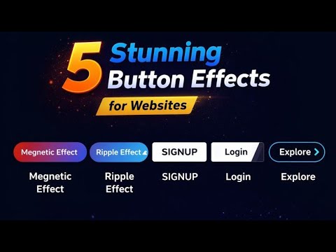 Build 5 Modern Button Animations for Websites | HTML CSS JS