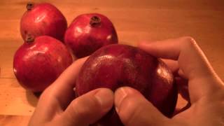 First Person Perspective of Squishing Pomegranates -- ASMR -- Crunching, Cracking, Soft-Spoken