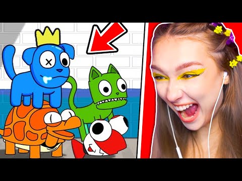 Радужные Друзья, Но Они Звери ! Реакция На Мультик Rainbow Friends