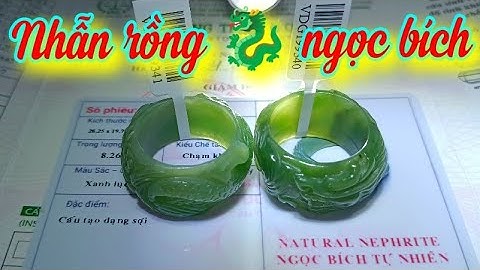 Nhẫn rồng 🐉 đá ngọc bích rất đẹp 😍 1.168k 1 chiếc nhẫn có giấy kiểm định kèm theo size 19.4mm 19.7mm