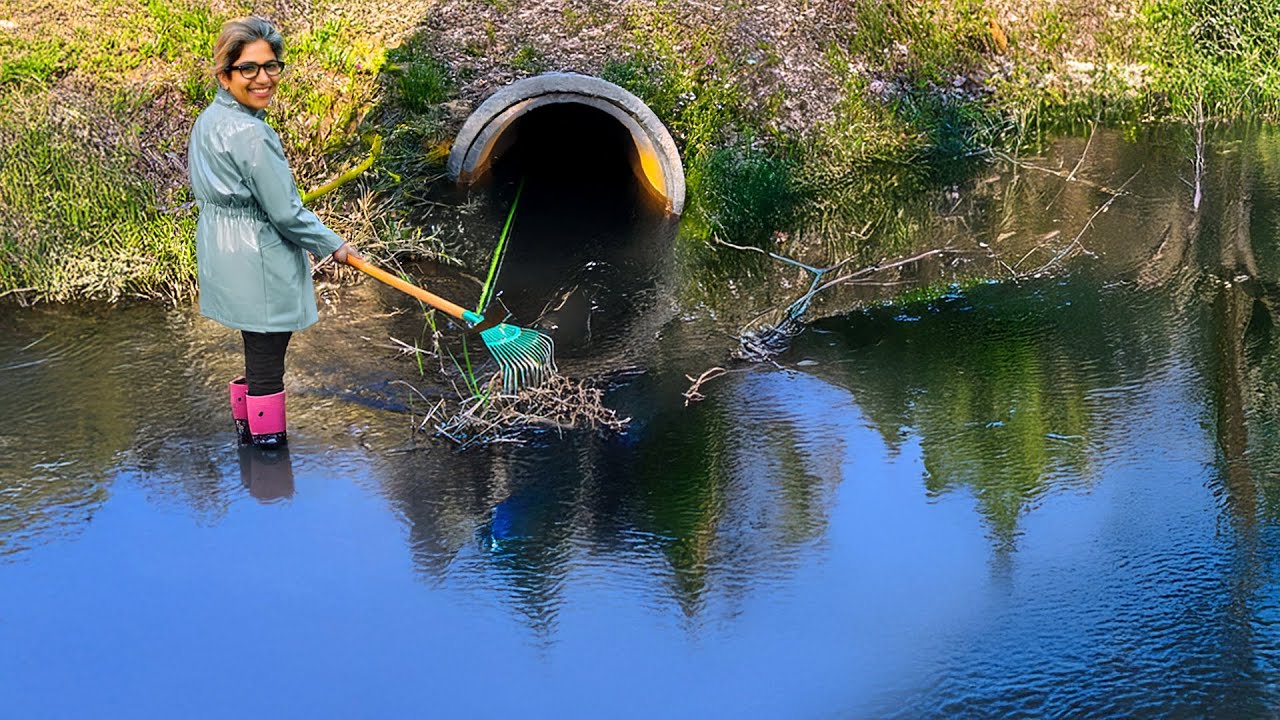 Debris Overload Clearing the Chaos from a Clogged Culvert - YouTube