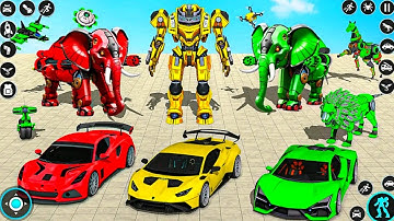 Elephant Robot Car Transformers Saving the City From enemies - Android Gameplay