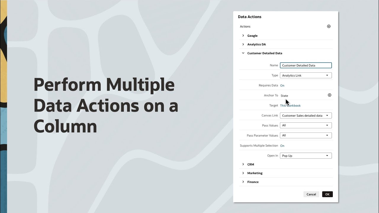 Perform Multiple Data Actions on a Column in Oracle Analytics - YouTube