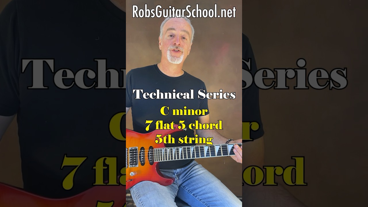 Jazz Chords - C minor 7 flat 5 chord - 5th string. #guitar, #tutorial, #jazzchords .