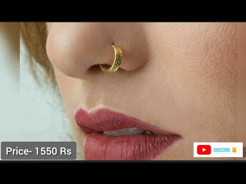 तनिष्क् सुवर्ण आभरणम् [Tanishq Shagun 22KT Yellow Gold Nose Ring with Heart  Design]