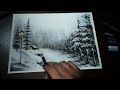 Christmas Day Special- Black & White Snowy Winter Scenery for beginners - Soft Pastel Drawing Easy.