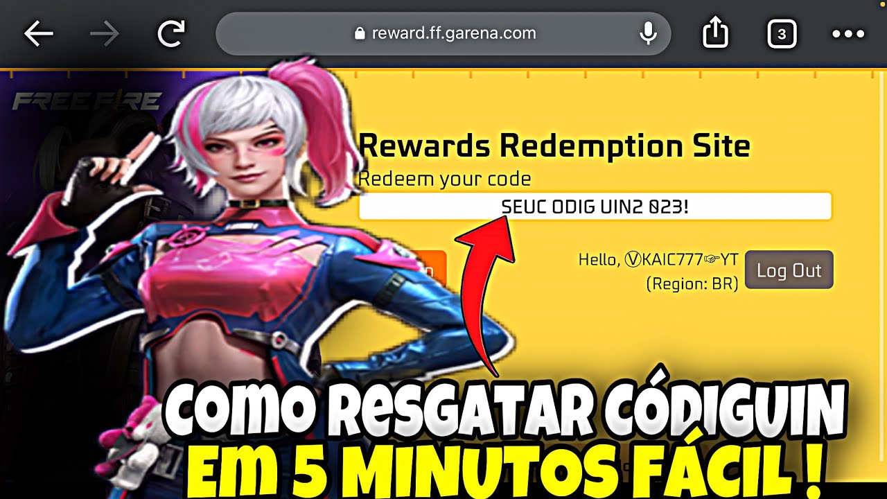 RESGATE O NOVO CODIGUIN FF 2023! COMO RESGATAR CODIGUIN NO FRE FIRE │ CODIGUIN  INFINITO FREE FIRE 