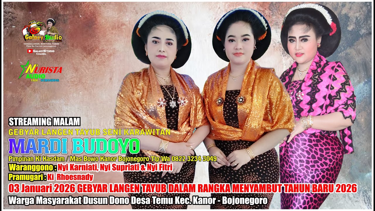 LIVE TAYUB DALAM RANGKA MENYAMBUT TAHUN BARU 2026 DSN DONO KANOR NYI KARNIATI,SUPRIATI & FITRI