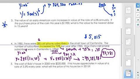 Unit 6 Day 4 - Exponential Application Word Problems