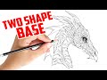 Drawing A Dragon Head Base with 2 Shapes