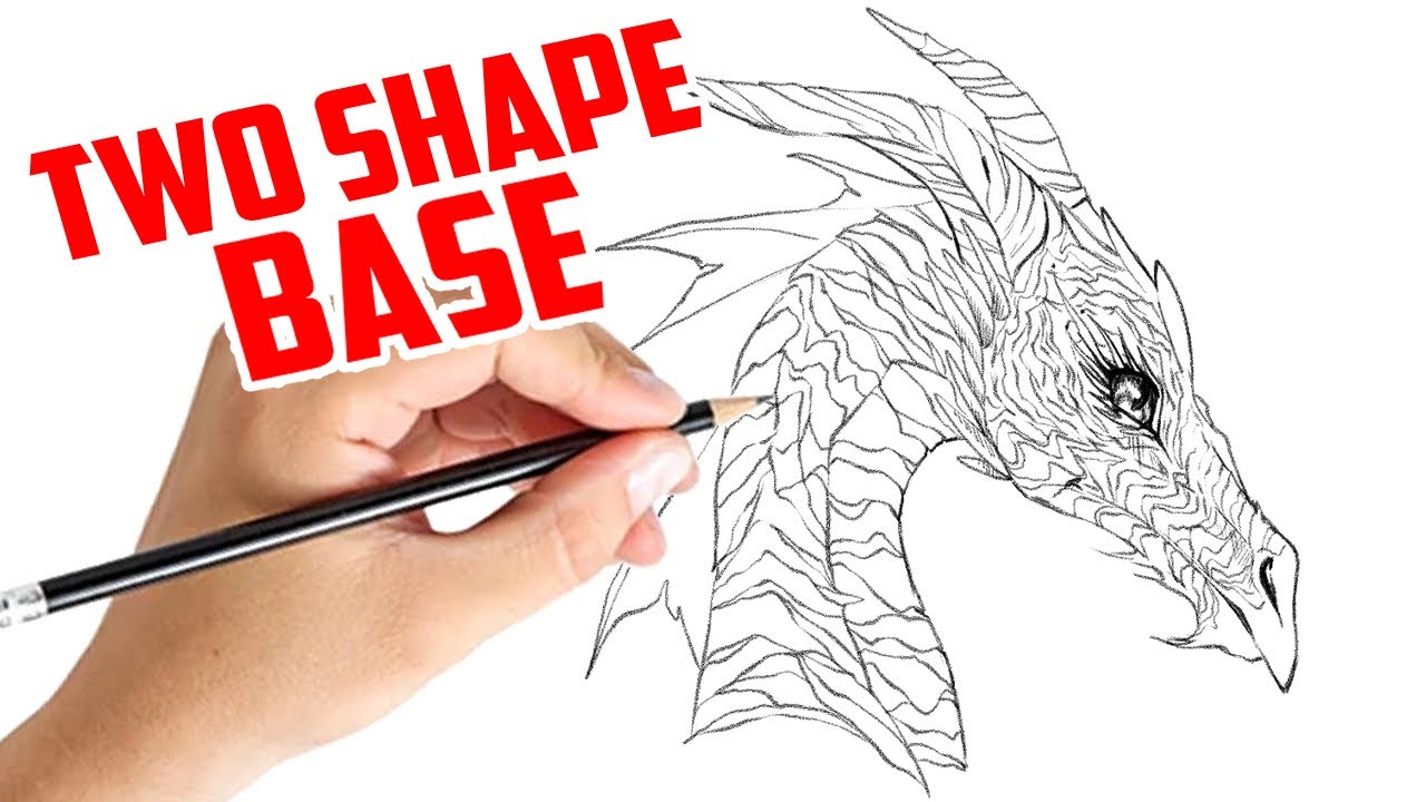 Drawing A Dragon Head Base With 2 Shapes - Youtube