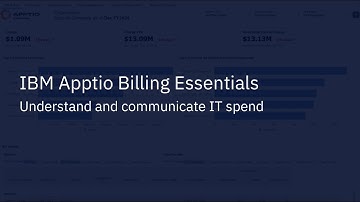 IBM Apptio Billing Essentials Overview