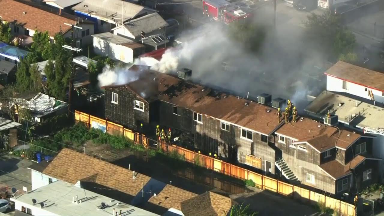 LAFD battles house fire in Los Angeles