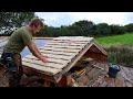 Off grid earthbag workshop part 70 hand split wooden roof shingles