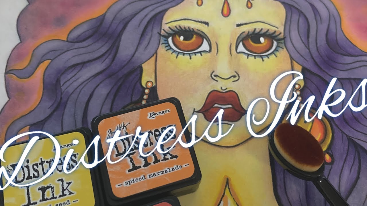 How I Use Distress Inks In My Adult Coloring Books - YouTube
