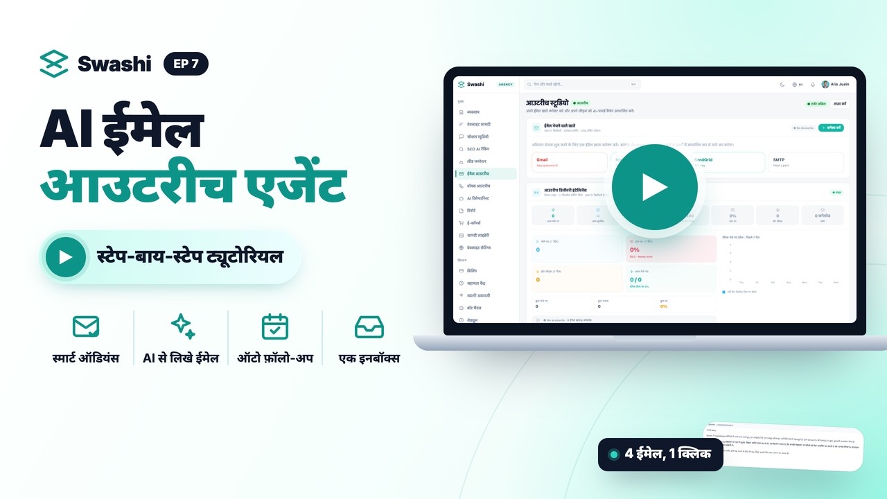 Swashi आउटरीच एजेंट का इस्तेमाल कैसे करें