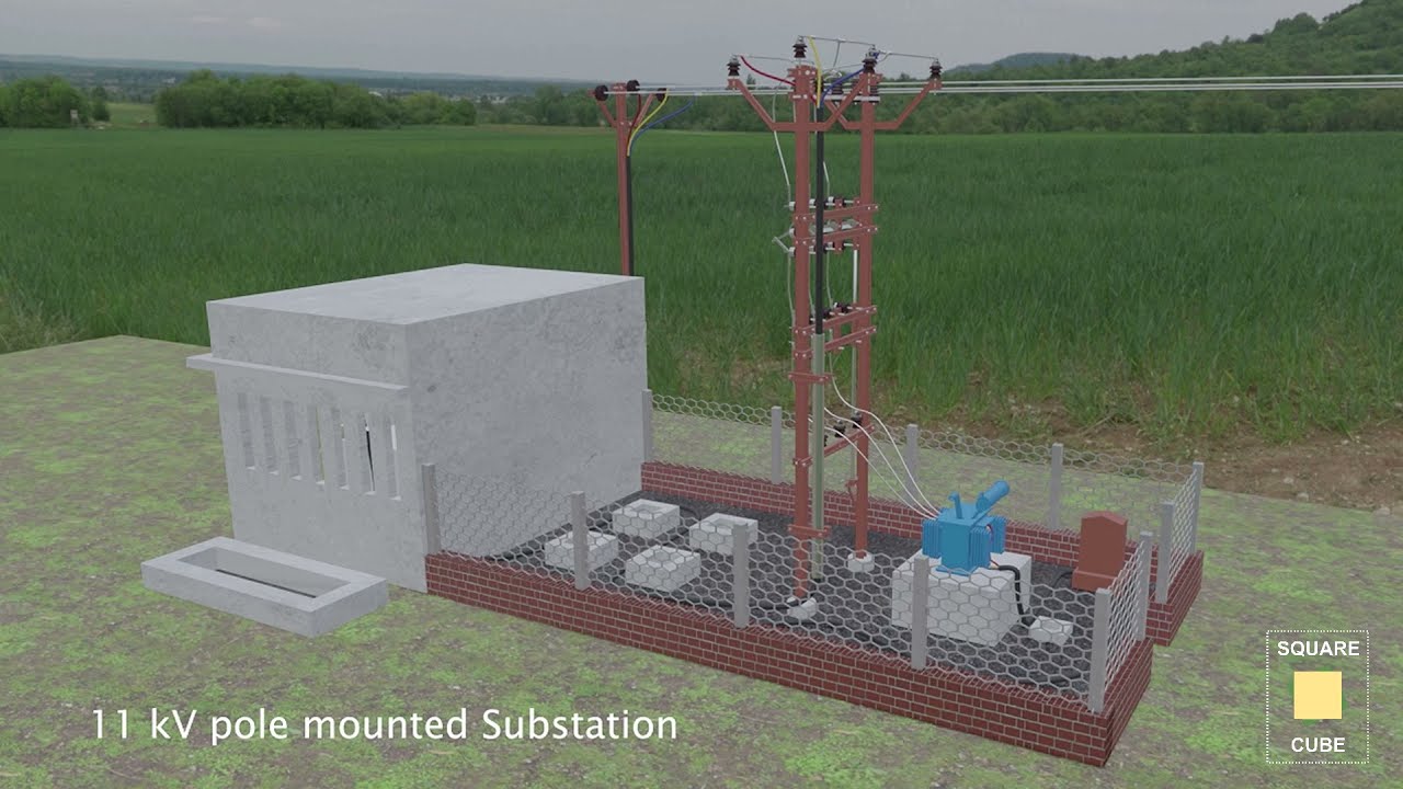 11kV Pole Mounted Substation (Aerial View)