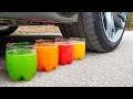 Crushing Crunchy Soft Things By Car EXPERIMENT Car Vs Rainbow Juice