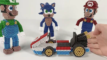 Mario VS Luigi VS Sonic in the Kart Race | Magnetic Games