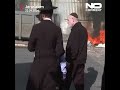 Ultra-Orthodox Jews burn bread on street fires on Passover Eve in Jerusalem