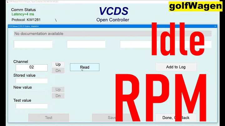 VW Golf 4 idle RPM modification VCDS