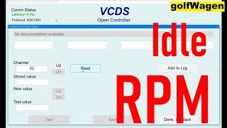 VW Golf 4 idle RPM modification VCDS screenshot 1
