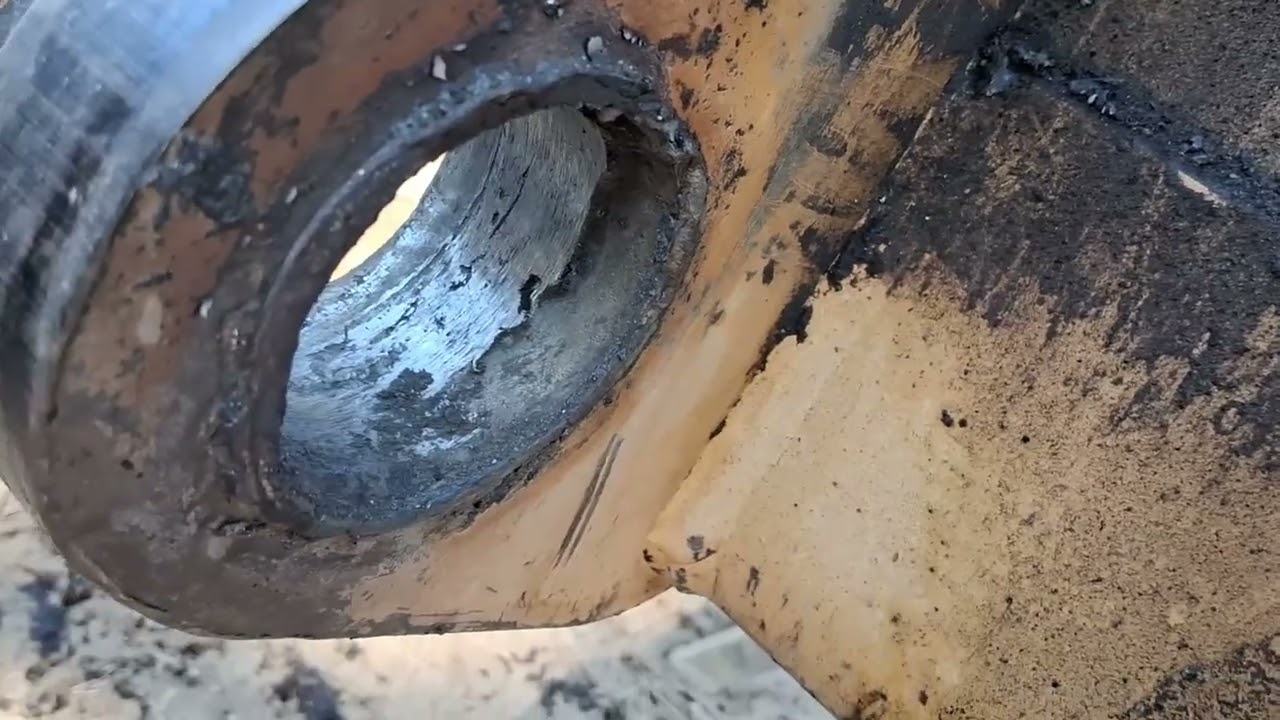 Caterpiller backhoe swing frame repair - YouTube