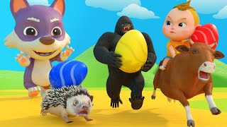 Animals Surprise Eggs Cartoon For Kids  Wild Animals & Animal Sounds | Boo Kids Cartoon