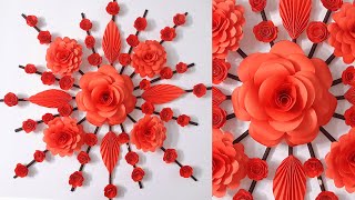 Diy Origami Flower Rose Wall Art ? Paper Flowers Wall Hanging Idea ? Homemade Home Decor Craft