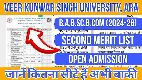 VKSU SECOND MERIT LIST Declared||UG 2024-28||Open Admission||Offer Letter||Last Date