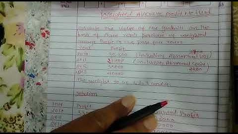 Goodwill # weighted average profit method