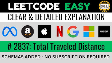 Leetcode 2837 - Total Traveled Distance - Solved by Everyday Data Science | JOIN, IFNULL() SUM()