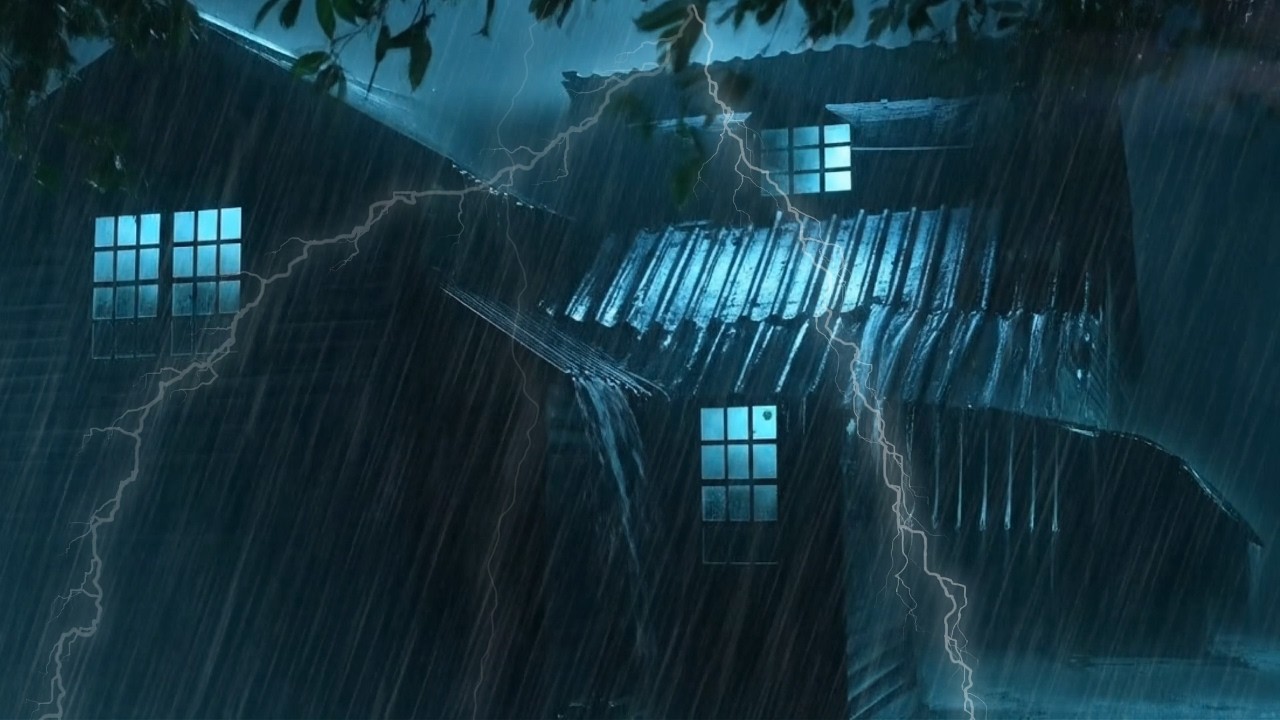 Rainy Storm Over Wooden Cabin 🌧️ | Peaceful Sleep Aid
