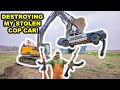 DESTROYING My STOLEN POLICE CAR with GIANT EXCAVATOR!!!