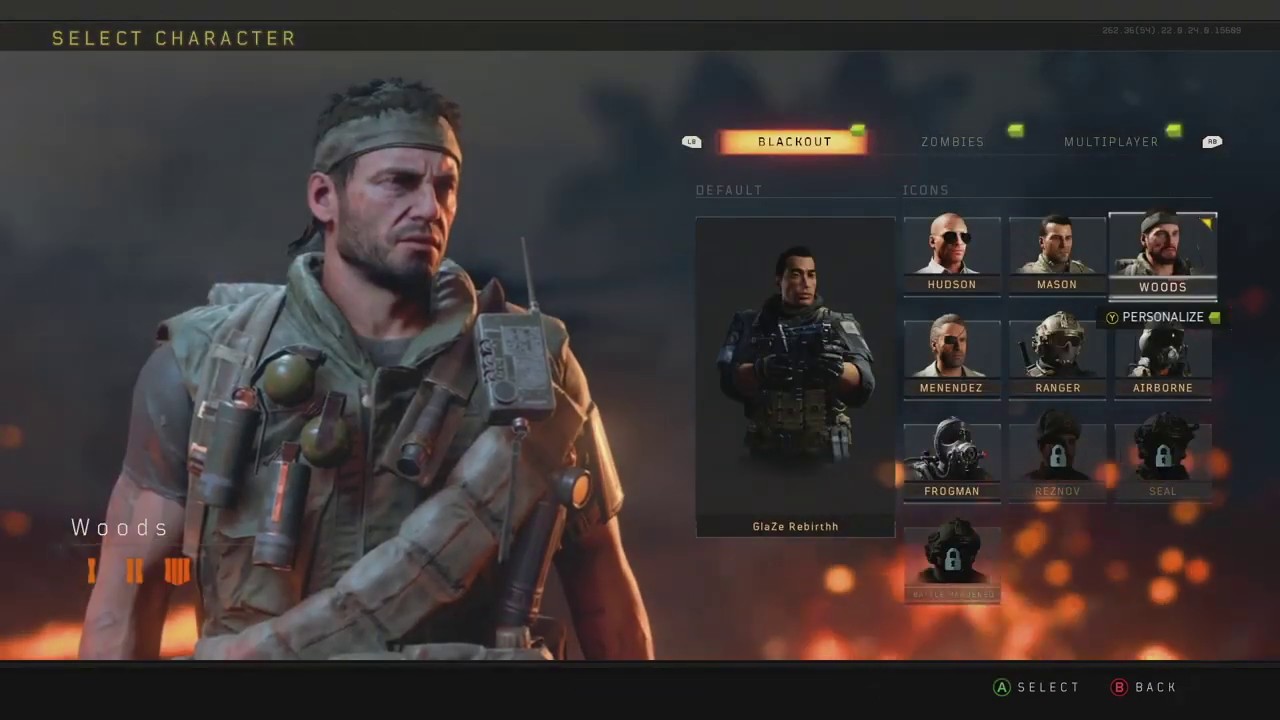 Black Ops 4 "Woods" Character (BLACKOUT GAMEPLAY)