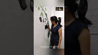 Panda Painting On Wall #shorts #youtubeshorts