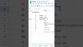 How to Use QUARTILE  function in Google Sheet