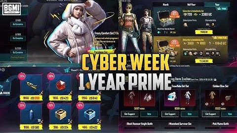 😍1 YEAR PRIME PLUS PACK IN BGMI | NEW CYBER WEEK EVENT BGMI | FREE Outfits & FREE Materials in BGMI
