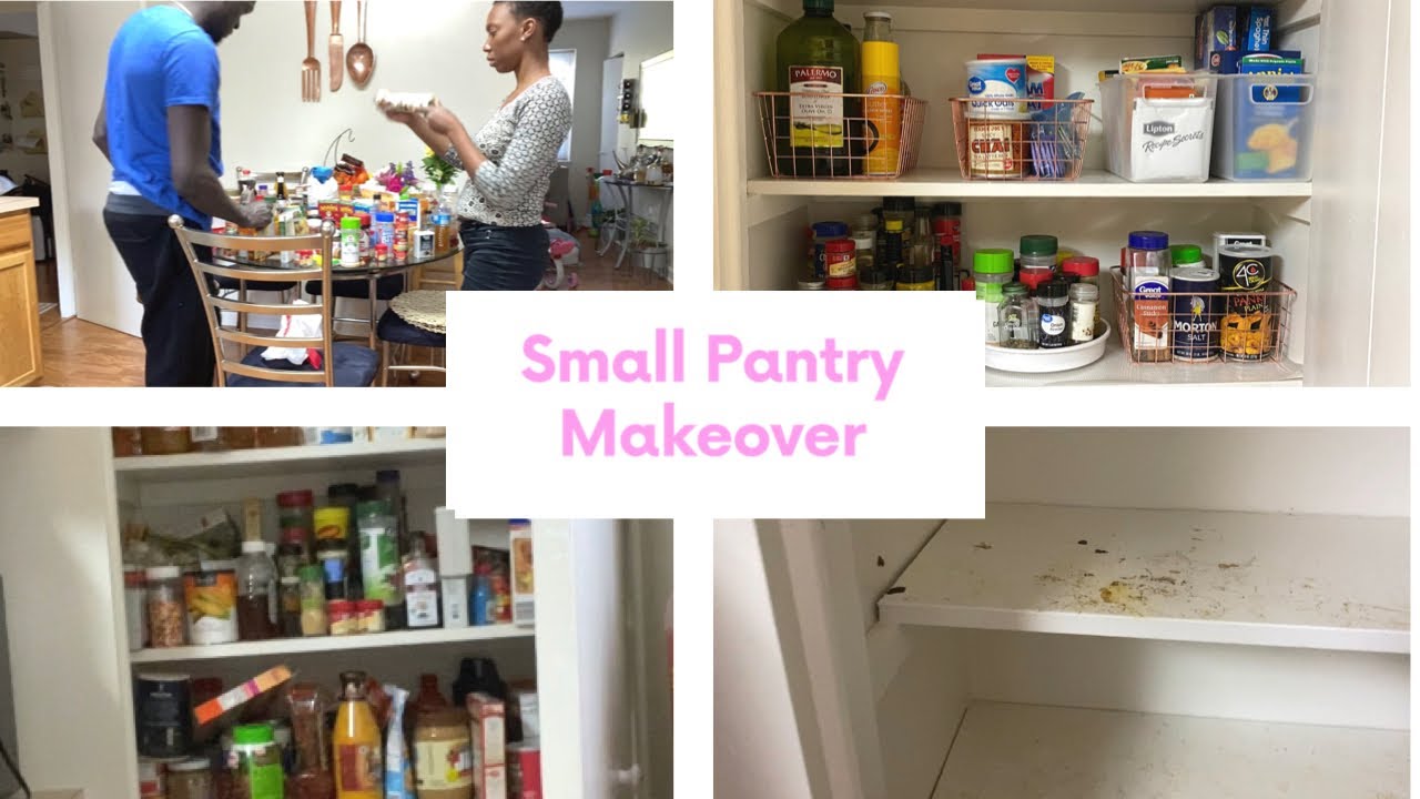 SMALL PANTRY MAKEOVER- How to organize a small pantry - Organize with