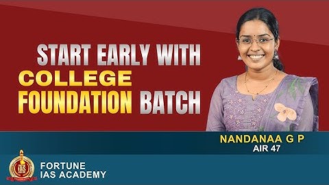 Nandanaa G P | AIR 47 | Online Foundation Batch | Fortune IAS Academy