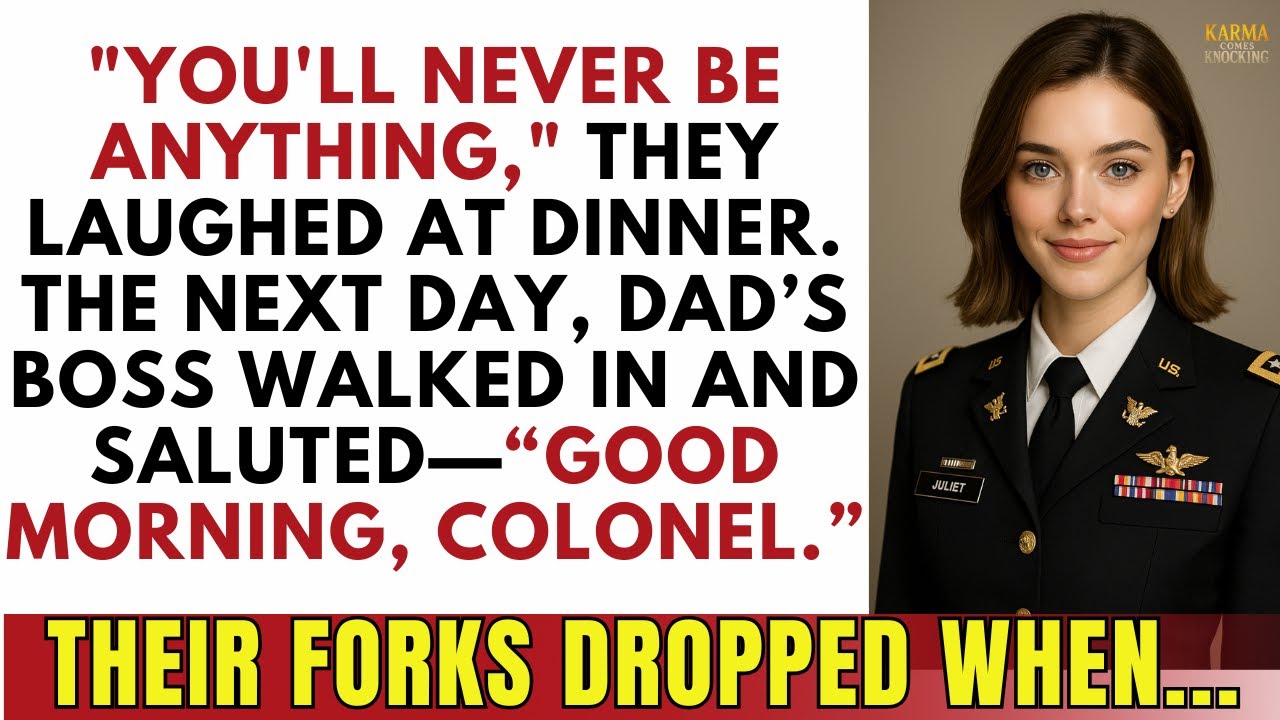 At Family Dinner They Said I Was Nothing—Then Dad's Boss Called Me 