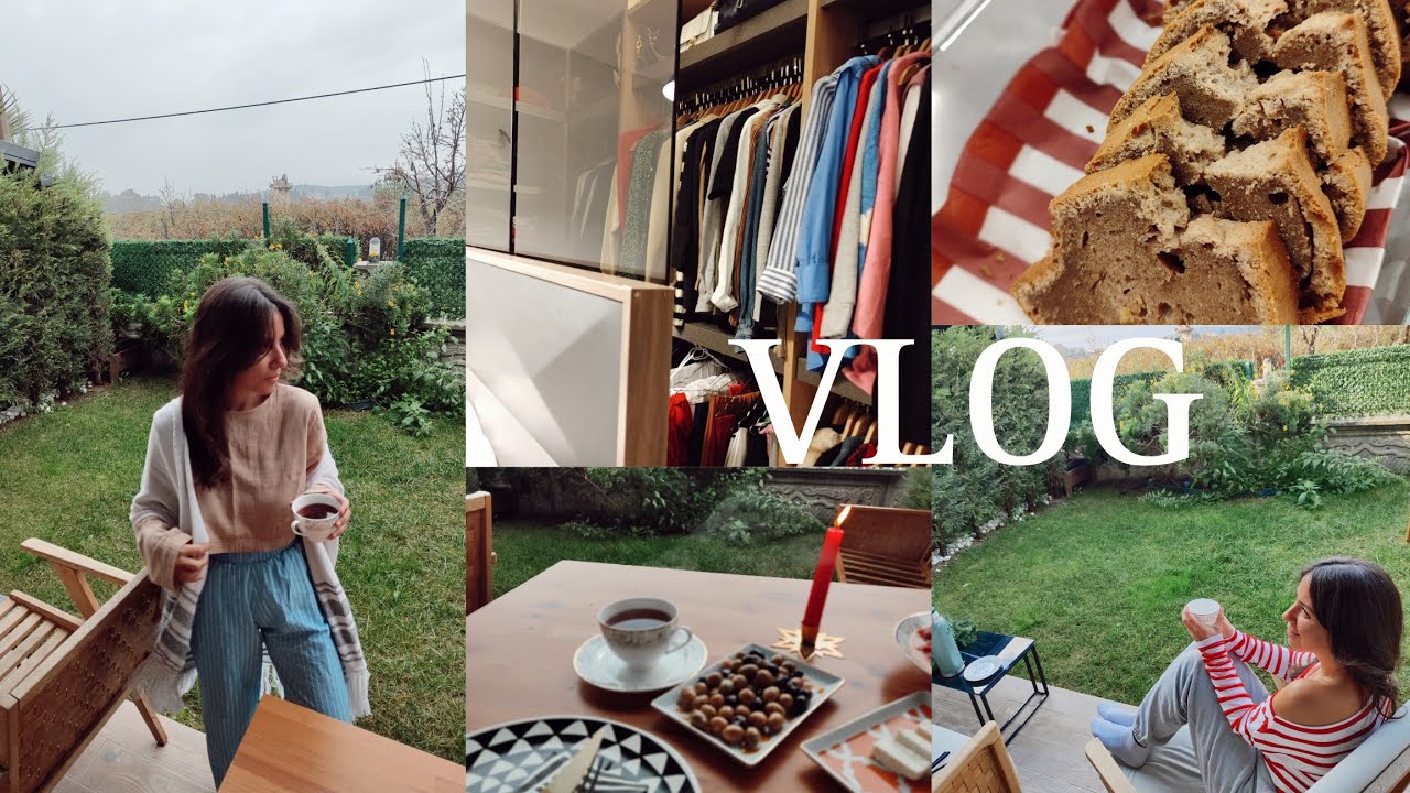 EV VLOGU•YAĞMURLU BİR EV GÜNÜ• SICACIK KIŞ KEKİ YAPTIM• GİYİNME DOLABIMIN IŞIKLARI TAKILDI