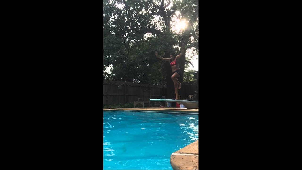 Nina breaks diving board in slow motion YouTube