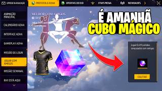 É AMANHÃ!! PEGUE EMOTE GRÁTIS, CAMISA E CUBO MÁGICO NO FREE FIRE