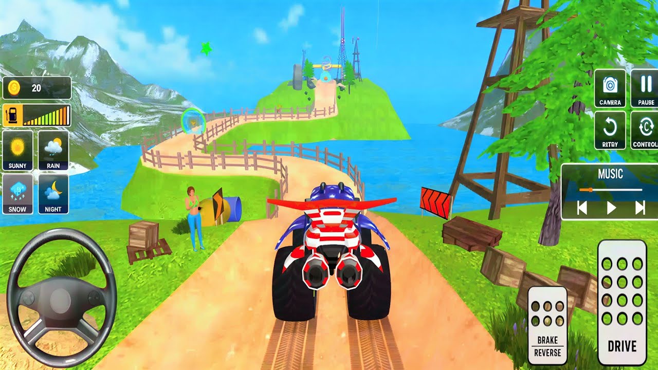 Monster Truck Driving Simulator |  3D Off Road Extreme Truck Stunts  | Android Gameplay 