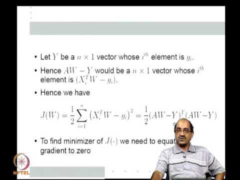 Mod-06 Lec-14 Linear Least Squares Regression; LMS algorithm - YouTube