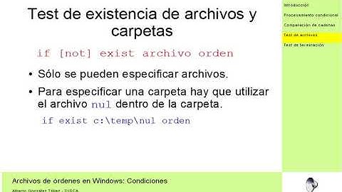 Archivos de órdenes en Windows: Condiciones |  | UPV