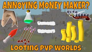 LOOTING For 1 Hour (PVP WORLDS) | OSRS Money Making screenshot 5